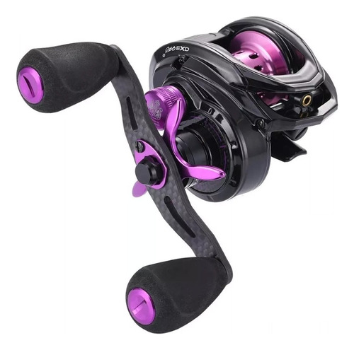 Reel Abu Garcia Bait Revo Exd-shs 8.0:1 Rul 11 Cap 120 Color Negro/lila Lado De La Manija Derecho