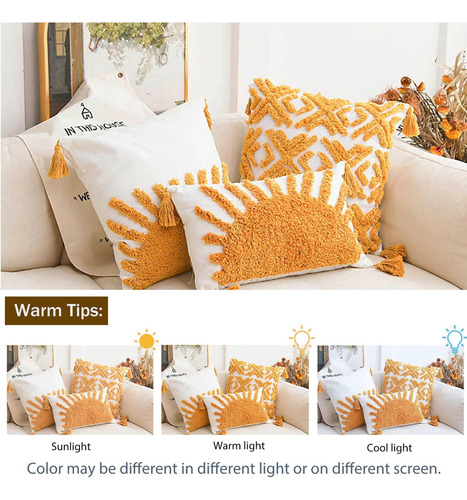 Virexen Boho Decorative Lumbar Town Pillow Covers 12x20 Tubt