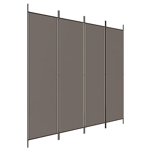Separador De Ambientes De 4 Paneles En Antracita - Biombo De