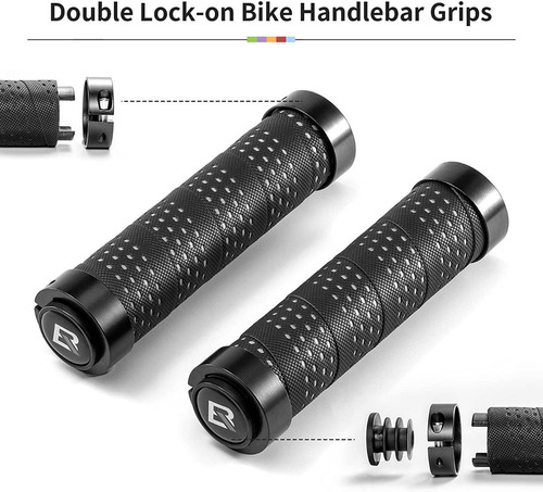 Imagen 2 de 3 de Puños Negros Bicicleta Ciclismo Rockbros Mtb Bmx Resistente
