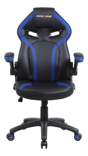 Silla Gamer Marca Silleti Modelo Vancouver Mecanismo Reclinable Brazo Abatible Tapizado Cuero Sintetico Color Azul