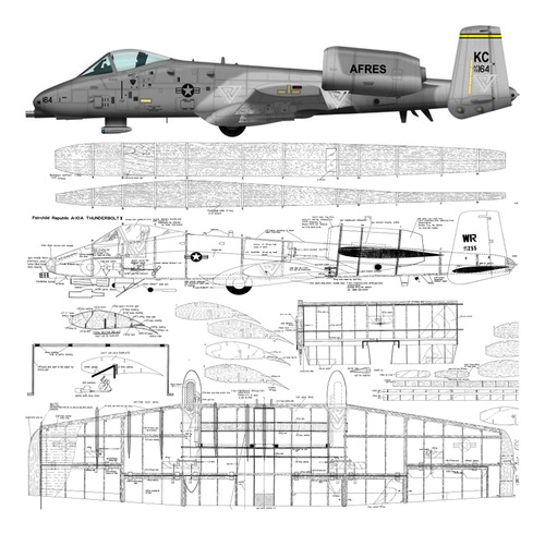 Plano Rc Fairchild A-10 Thunderbolt Env: 1900mm Pdf (x Mail)