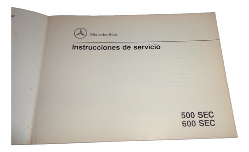 Mercedes Benz 500 Y 600 Sec 1992 Manual Original (Usado)