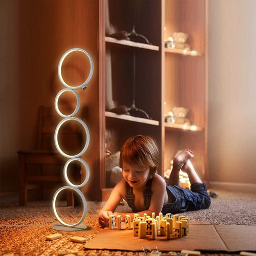 Lámpara De Pie Led Estilo Moderno Anillo Para Dormitorio, Sa