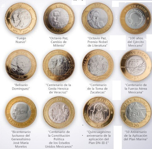 Monedas $20 Acuñadas Desde Año 2000 A 2024