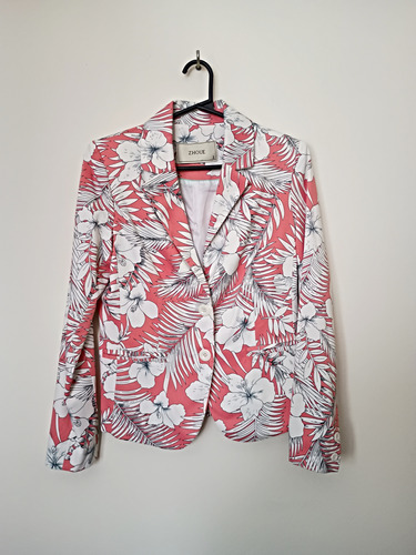 Blazer Zhoue Coral Floreado, Talle S