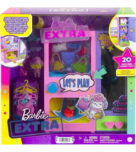 Barbie Extra Closet 20 Accesorios Máquina De Sorpresas