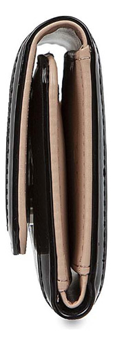Cartera Flap Cloe Para Mujer Charol Con Maneral Color Negro