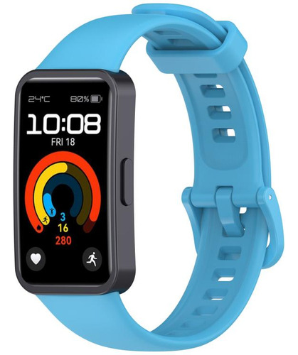 Pulseira De Silicone Com Fivela De Cor Azul Celeste Para Hua