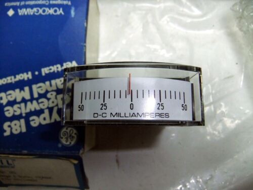 Ge Yokogawa Type 185 Panel Meter 50-0-50 Dc Milliamperes Yyq