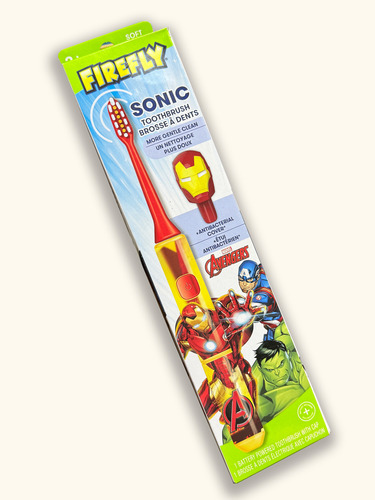 Cepillo De Dientes Niño Firefly Avengers Iron Man Pila Aaa