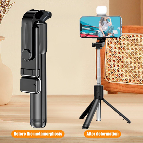 Trípode Inalámbrico Bluetooth Selfie Stick Con Luz Led Para