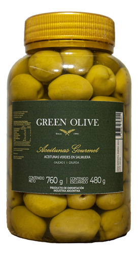 Aceitunas Verdes Green Olive N°0 En Salmuera 480g