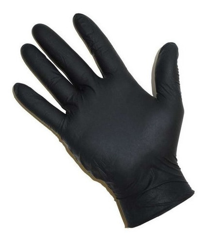 Guantes De Nitrilo Color Negro X 50u Sin Polvo Reforzados