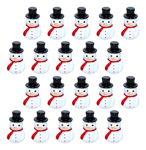 Set De 20 Mini Figuras De Muñeco De Nieve Para Decoración De