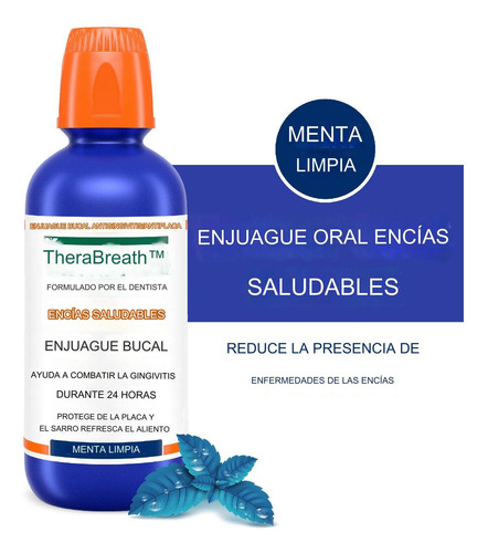 Enjuague Bucal Therabreath Gingivitis 473 Ml - Sabor Menta