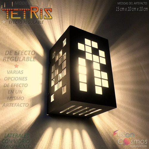 Aplique Pared Exterior Moderno Diseño Video Juego Tetris Led