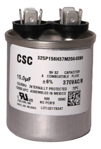 Capacitor De Trabajo Csc 15uf 370v