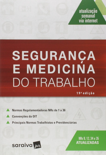 Livro Segurança E Medicina Do Trabalho, De Saraiva Jur. Editora Saraiva Educação S. A., Capa Mole Em Português