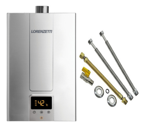 Aquecedor De Água A Gás Lorenzetti Lz 2000 De Inox Glp E Kit