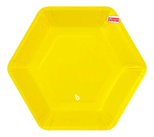 Plato Hexagonal Colores 17 Cm X8 Descartable-ciudad Cotillón