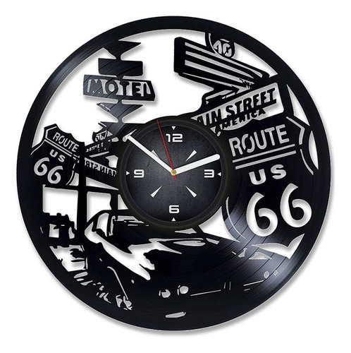 Arteko - Reloj De Pared De Vinilo Con Diseño De Ruta 66 