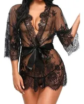 Comprar Ropa Para Dormir Perspectiva Atractivas Encaje Bata Kimono