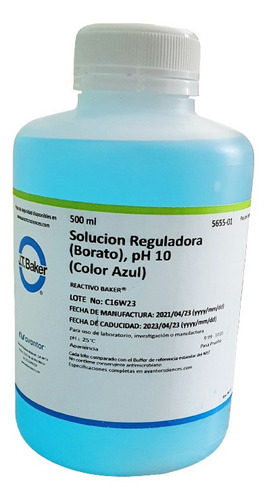 Solución Buffer Ph 10.00 Ref Cert Color Azul 500 Ml Jt Baker