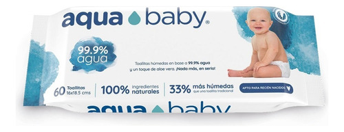 Aqua Baby Toallitas Húmedas 99.9% Agua 60 Unidades