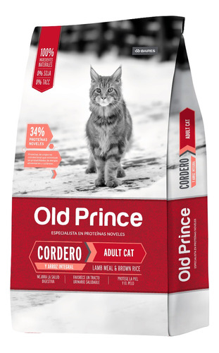 Old Prince Cordero Y Arroz Integral Gatos Adultos X 3 Kg