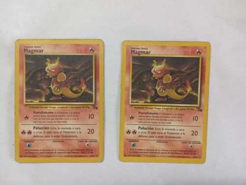 Cartas Pokemon Tcg. Magmar Fósil. Dos Disponibles