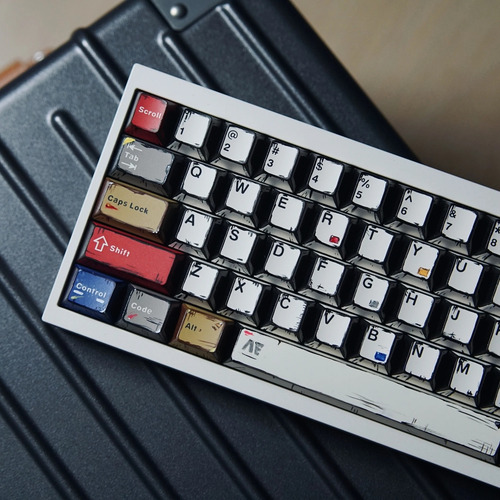 Capa Para Teclas Pbt Comic Style Keycaps Cherry 141 Teclas Branco Inglês Us