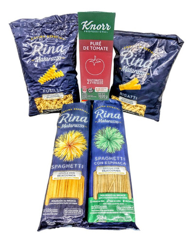 Combo Fideos Rina X 500gr Varied. + Puré Tomate Knorr X 1 Lt