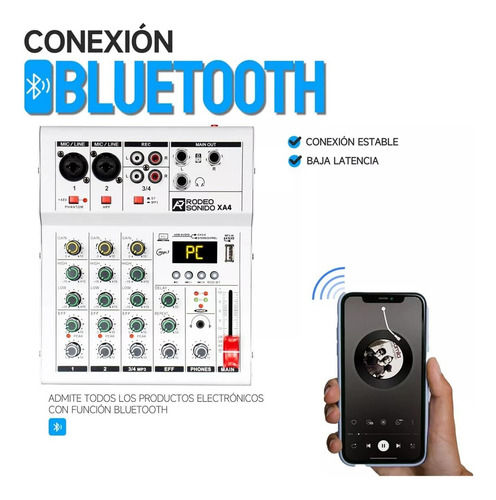 Mini Mezcladora De Audio 4 Canales Ecualización De 3 Bandas