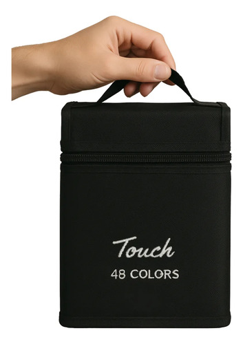 Kit 48 Canetas Touch Permanentes Cores Vibrantes Ponta Dupla 48 Cores
