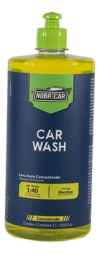 Shampoo Detergente Nobrecar 30 Lava Auto Concentrado 1l