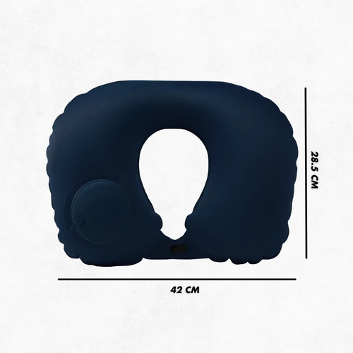 Almofada De Pescoço Inflável Portátil - Azul 2 Unidades
