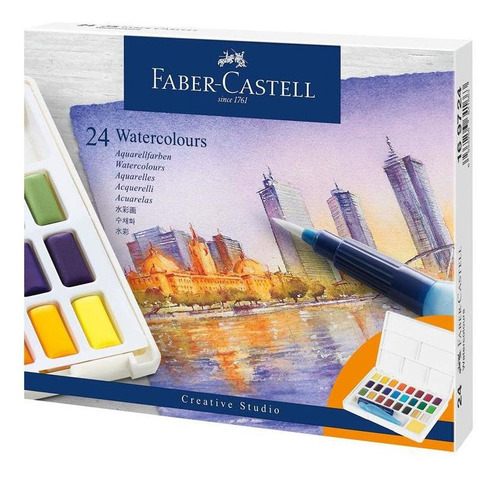 Set X24 Acuarelas Pastillas + Pincel Faber Castell