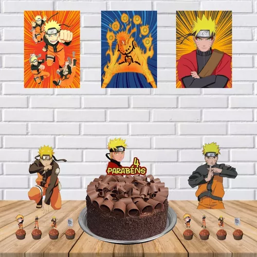 Topper Naruto  Festa infantil naruto, Bolo do naruto, Aniversário