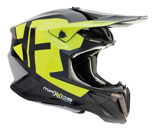 Capacete Trilha Motocross Leve 1295gr Mattos Combat Leggero Cor Amarelo Tamanho do capacete 62