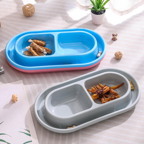 Juego De Tazones De Comida Y Agua, Platos De S Gris