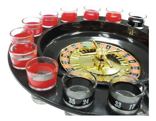 Jogo De Roleta Drink Shot 16 Copos Cassino Roulett