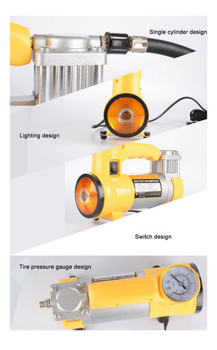 Inflador Electrónico De Neumáticos, Iluminación Portátil Par