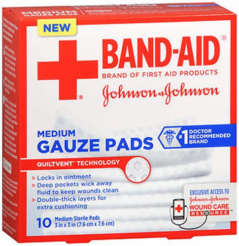Band-aid Primeros Auxilios - Almohadillas De Gasa (tamao Med