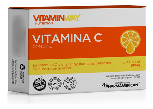 Vitamin Way Vitamina C - Zinc Antioxidante Por 30 Capsulas Sabor Neutro