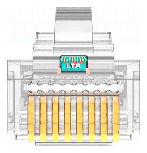 Ficha Rj45 Cat6 Utp Pasante Tipo Ez Pass Through X 100 Uds.