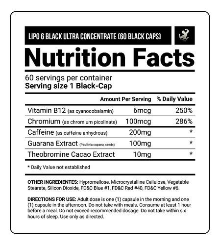 Lipo 6 Black Uc 60 Caps Nutrex, Termogénico