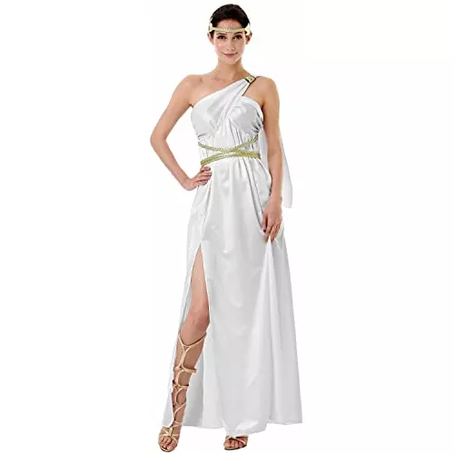 Disfraz De Diosa Griega Mujeres Halloween Vestido Blanc