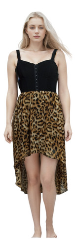 Vestido Forever 21 - Falda Leopardo Asimétrica Talla M / L 