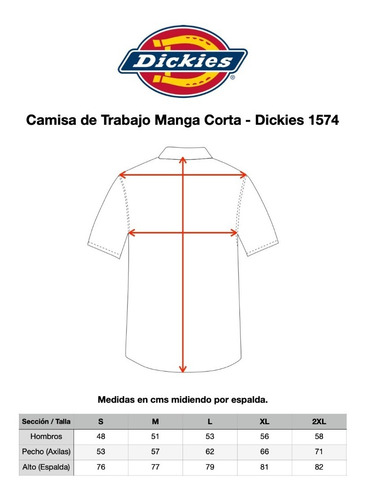 Imagen 3 de 3 de Dickies 1574 Camisa Camisola Trabajo Manga Corta S-xxl